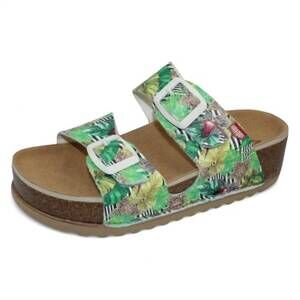 NEW ONFOOT women's aurora wedge heel slide sandal in botanica